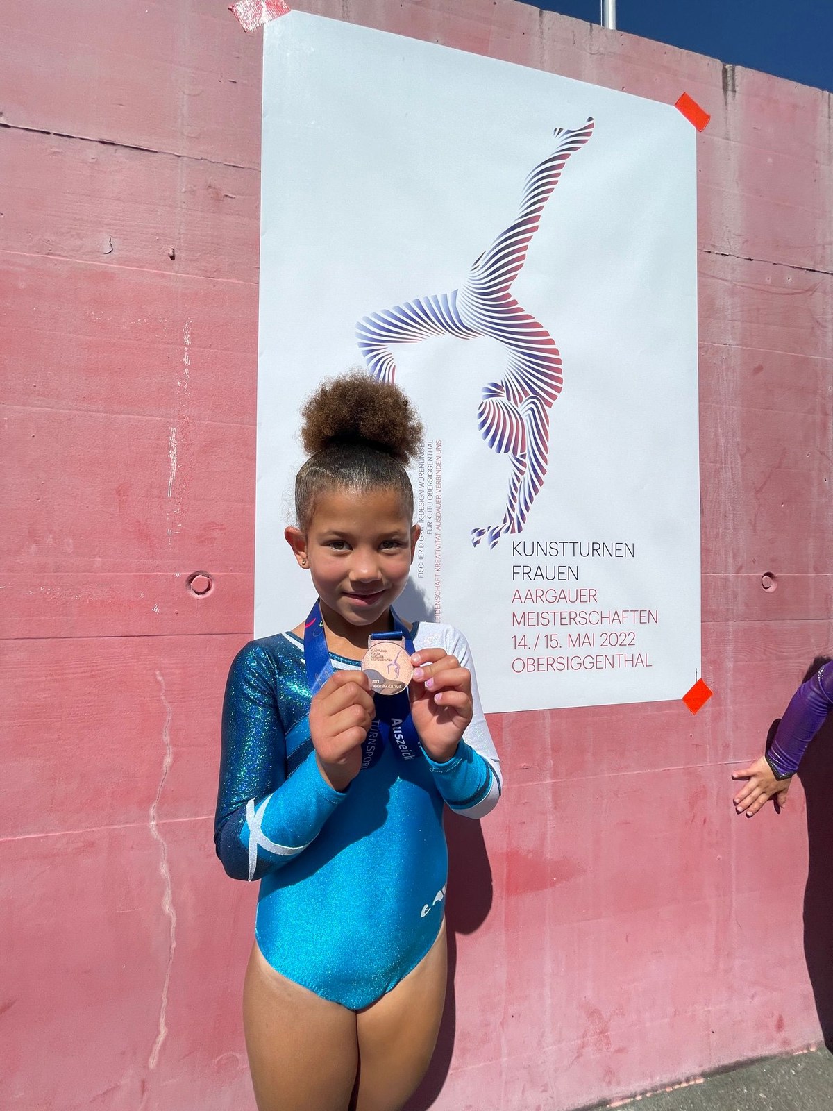 Bronze at the Aargauer Meisterschaften in artistic gymnastics, Obersiggenthal, May 2022, before she switched to jiu-jitsu.