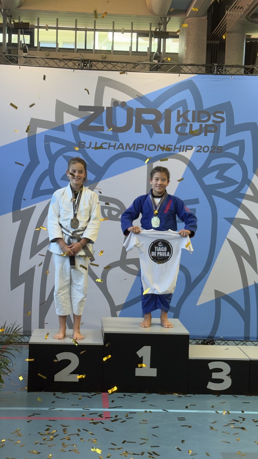 First place in the Gi division at the Züri Kids Cup BJJ Championship 2025.
